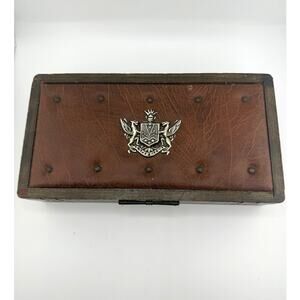 VTG S Sper Bijou‎ Wooden Jewelry Box Red Interior